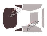 Plantilla de acristalamiento - Kit 3/4 trasero - Pontiac G5 (1) coupé de 3 puertas (2004 - 2011)