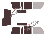 Plantilla de acristalamiento - Kit 3/4 trasero - Land Rover Discovery (1) 5 puertas (1989 - 1998) Plantilla de acristalamiento - Kit 3/4 trasero - Land Rover Discovery (1) 5 puertas (1989 - 1998)