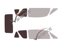 Glazing template - kit 3/4 rear - Peugeot 1007 3 portes (2005 - 2011) Glazing template - kit 3/4 rear - Peugeot 1007 3 portes (2005 - 2011)