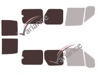 Plantilla de acristalamiento - Kit 3/4 trasero - Ford Tourneo (1) Connect 6 puertas (2002 - 2012) Plantilla de acristalamiento - Kit 3/4 trasero - Ford Tourneo (1) Connect 6 puertas (2002 - 2012)