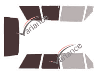 Gabarit vitrage - kit 3/4 arrière - Land Rover Range Rover (1) 3 portes (1970 - 1996) Gabarit vitrage - kit 3/4 arrière - Land Rover Range Rover (1) 3 portes (1970 - 1996)