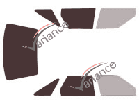 Plantilla de acristalamiento - Kit 3/4 trasero - Honda Concerto 5 puertas (1988 - 1996)