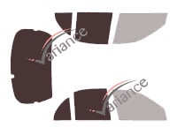 Gabarit vitrage - kit 3/4 arrière - Hyundai Pony/Excel (X3) Berline 4 portes (1992 - 2000)