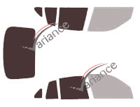 Gabarit vitrage - kit 3/4 arrière - Renault Symbol (2) Berline 4 portes (2008 - 2013)