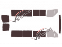 Glazing template - 3/4 rear kit - Nissan Interstar (1) Long 5 doors (1997 - 2011)