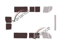 Glazing template - 3/4 rear kit - Nissan Interstar (1) Medium 5 door (1997 - 2011)