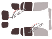 Glazing template - 3/4 rear kit - Renault Kangoo (2) 6 doors (2008 - 2022)