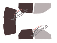 Plantilla de acristalamiento - Kit 3/4 trasero - Ford Sierra (1) 4 puertas (1982 - 1993)