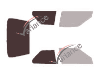 Gabarit vitrage - kit 3/4 arrière - Renault R 19 (1) 3 portes (1988 - 1999)