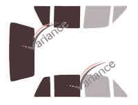 Glazing template - kit 3/4 rear - Volkswagen Golf (2) 5 portes (1983 - 1987) Glazing template - kit 3/4 rear - Volkswagen Golf (2) 5 portes (1983 - 1987)