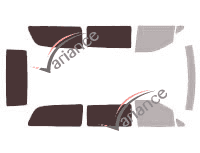 Gabarit vitrage - kit 3/4 arrière - Mercedes-Benz Vito (2) Extra Long 4 portes (2003 - 2014)
