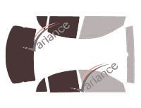 Glazing template - 3/4 rear kit - Kia Rio (1) 4-door sedan (2000 - 2005)