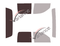 Mascherina per vetri - kit 3/4 posteriore - Mitsubishi Raider (1) Crew Cab Pick-up 4 porte (2005 - 2010)