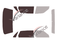 Schablone Verglasung - Kit 3/4 hinten - Jaguar XJ (4) L-Langheck Limousine 4 Türen (1998 - 2003)