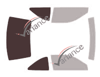 Mascherina per vetri - Kit 3/4 posteriore - Mitsubishi Lancer (7) Coupe 2 porte (2000 - 2007)