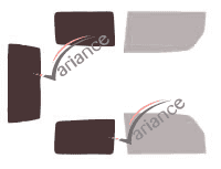 Schablone Verglasung - Kit 3/4 hinten - Ssangyong Korando (2) 3 Türen (1997 - 2006)