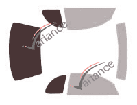 Mascherina per vetri - kit 3/4 posteriore - Dodge Neon (1) 2 porte coupé (1995 - 1999)