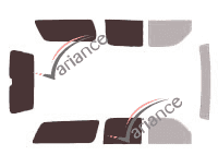 Schablone Verglasung - Kit 3/4 hinten - Gmc Yukon (2) XL 5 Türen (2000 - 2006) Schablone Verglasung - Kit 3/4 hinten - Gmc Yukon (2) XL 5 Türen (2000 - 2006)