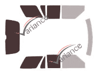 Gabarit vitrage - kit 3/4 arrière - Gmc Jimmy (2) 5 portes (1995 - 2002)