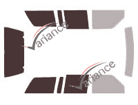 Gabarit vitrage - kit 3/4 arrière - Gmc Jimmy (1) 5 portes (1983 - 1994)