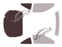 Schablone Verglasung - Kit 3/4 hinten - Acura Integra (3) Coupé 2 Türen (1994 - 2001)