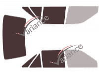 Plantilla de acristalamiento - Kit 3/4 trasero - Mercury Tracer (2) 4 puertas sedán (1991 - 1996)