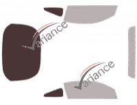 Plantilla de acristalamiento - Kit 3/4 trasero - Pontiac G5 (1) Pursuit Coupe 3 puertas (2008 - 2011)