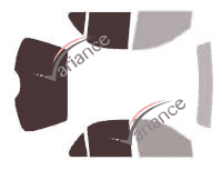 Gabarit vitrage - kit 3/4 arrière - Pontiac Sunfire (1) Berline 4 portes (1995 - 2005)