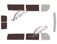 Gabarit vitrage - kit 3/4 arrière - Ford E-Series (4) Van 5 portes (1983 - 2009)