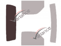 Gabarit vitrage - kit 3/4 arrière - Ford Ranger (1) Simple Cab Pick-up 2 portes (1998 - 2009)