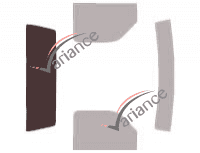 Schablone Verglasung - Kit 3/4 hinten - Ford Ranger (2) Simple Cab Pick-up 2-türig (1993 - 1997)
