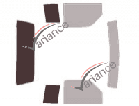 Gabarit vitrage - kit 3/4 arrière - Ford Ranger (2) Super Cab Pick-up 2 portes (1993 - 1997)