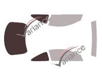 Plantilla de acristalamiento - Kit 3/4 trasero - Ford Cougar (1) 3 puertas (1998 - 2003)
