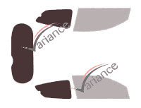 Glazing template - kit 3/4 rear - Holden Barina (5) 3 portes (2005 - 2012)