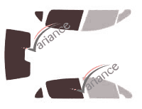 Glazing template - 3/4 rear kit - Peugeot 307 (1) 4-door sedan (2003 - 2011) Glazing template - 3/4 rear kit - Peugeot 307 (1) 4-door sedan (2003 - 2011)