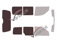 Template for glazing - kit 3/4 rear - Citroën Berlingo (1) 4 portes (1996 - 2008) Template for glazing - kit 3/4 rear - Citroën Berlingo (1) 4 portes (1996 - 2008)