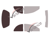 Mascherina per vetri - kit 3/4 posteriore - Ford Ka (1) 3 porte (1996 - 2008)