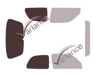 Glazing template - kit 3/4 rear - Nissan Micra (2) 3 portes (1992 - 2003)