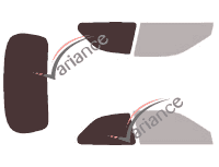 Mascherina per vetri - kit 3/4 posteriore - Honda Civic (6) 3 portes (1996 - 2001)