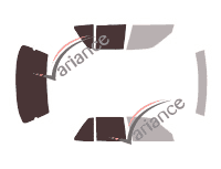 Mascherina per vetri - kit 3/4 posteriore - Honda Civic (4) Sedan 4 porte (1987 - 1991)