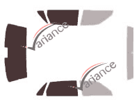 Schablone Verglasung - Kit 3/4 hinten - Jaguar XJ (4) Limousine 4 Türen (1986 - 1994)