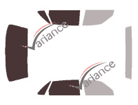 Schablone Verglasung - Kit 3/4 hinten - Jaguar XJ (4) Limousine 4 Türen (1995 - 1997)