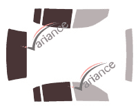 Gabarit vitrage - kit 3/4 arrière - Kia Opirus Berline 4 portes (2003 - 2009)