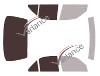 Schablone Verglasung - Kit 3/4 hinten - Mercedes-Benz C-Klasse (1) Limousine 4-türig (1993 - 2000)