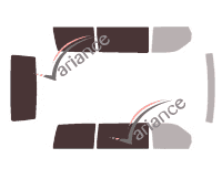 Gabarit vitrage - kit 3/4 arrière - Mercedes-Benz Vito (1) 4 portes (1996 - 2003)
