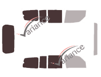 Schablone Verglasung - Kit 3/4 hinten - Mitsubishi Pajero (3) Lang 5 Türen (2000 - 2006)