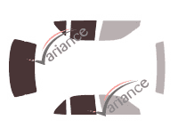 Mascherina per vetri - kit 3/4 posteriore - Mitsubishi Mirage (4) 4 porte berlina (1991 - 1996)