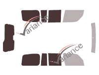 Schablone Verglasung - Kit 3/4 hinten - Mitsubishi Pajero (3) Pinin 5 Türen (2000 - 2007)