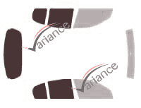 Plantilla de acristalamiento - Kit 3/4 trasero - Nissan Almera (2) 5 puertas (2000 - 2006)