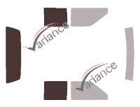 Schablone Verglasung - Kit 3/4 hinten - Nissan Frontier (1) Crew Cab Pick-up 4-türig (1998 - 2004)